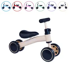 Bicicleta De Equilíbrio 4 Rodas Bebê Sem Pedal Infantil Quadro Metal Estimula Cordenação Seguro Bike
