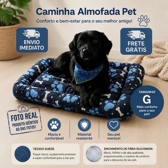 Cama Pet Almofada Colchonete Confortável para Cães e Gatos