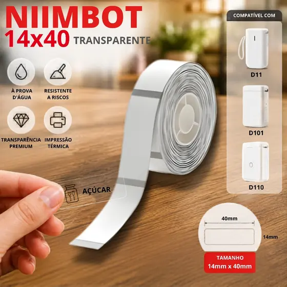 Etiqueta Transparente 14x40 Niimbot