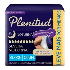 Roupa Íntima Plenitud Noturna para Incontinência G/XG 24 Un