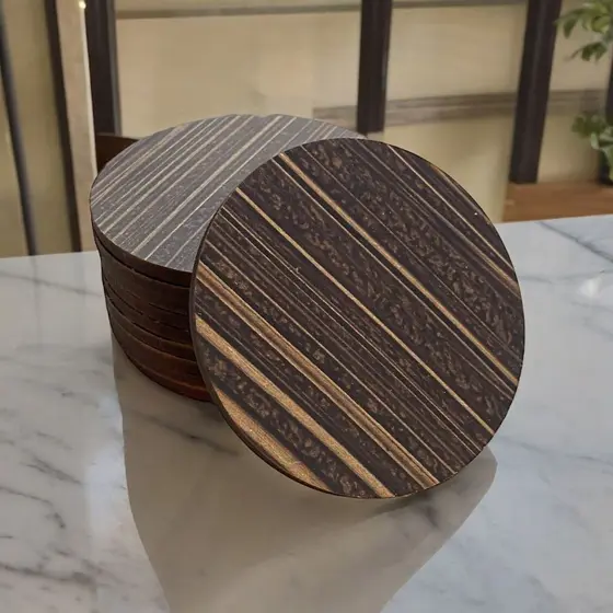 Bolacha Porta Copo Madeira Kit com 10 Peças Artesanato Mdf Pintado 4 mm