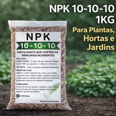 Adubo Fertilizante NPK 10-10-10 1KG Granulado Ideal Para Plantas, Hortas, Flores e Jardins