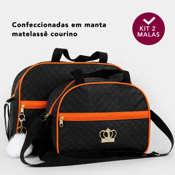 Kit Bolsa Maternidade Grande Menina ou Menino Acompanha 2 peças C/ POMPOM