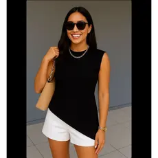 Blusa Muscle Tee Assimétrica 100% Algodão - Promoção