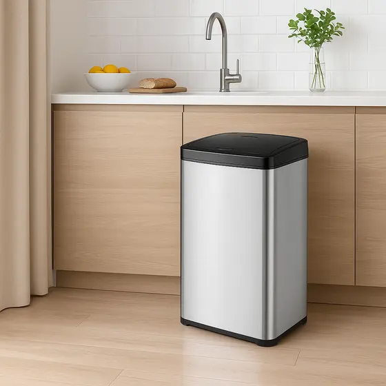 Lixeira Automática Sensor Proximidade 50L Aço Inox Premium