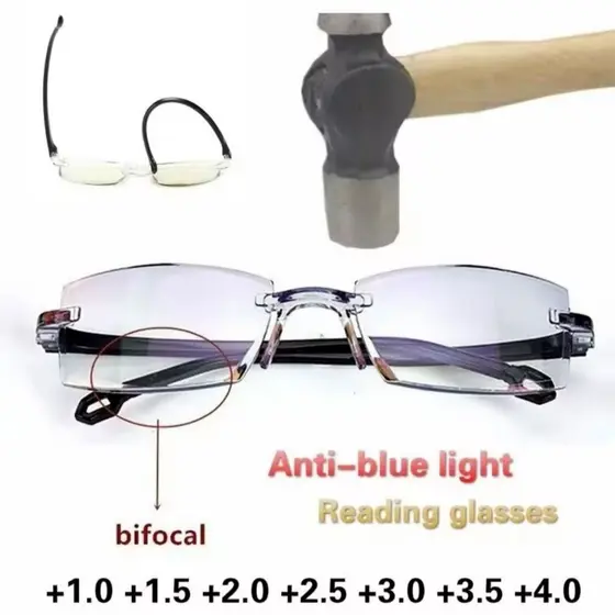 Oferta 2025 Novos Óculos Unissex com Proteção Anti-Luz Azul e Lente de Foco Duplo Super Resistente