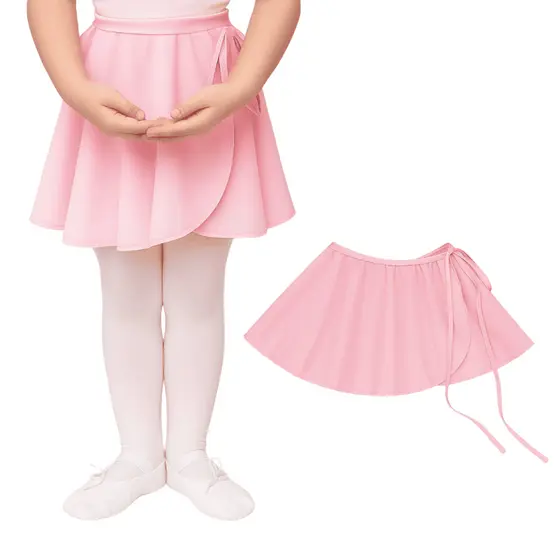 Saia infantil menina Transpassada De Ballet Infantil Rosa/preto Dança