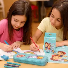 Bolsa Kit Escolar Infantil Estojo Desenha Pintar Rabisco Artes Material Lapis Caneta