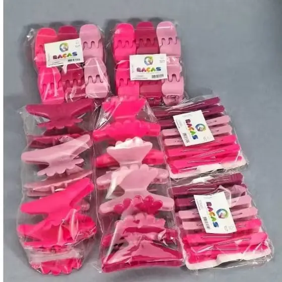 kit 60 Acessórios De Piranhas Bico De Pato Priscilha Salão Tridente Prendedor De Cabelos