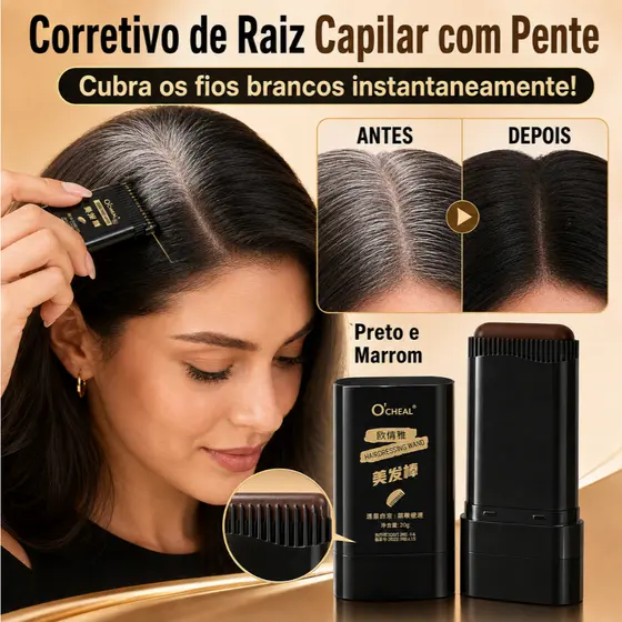 astão De Cabelo À Prova D'água E De Suor , Sem Manchas Desbotamento , Cobre Cabelos Grisalhos , Pente Dentado Natural