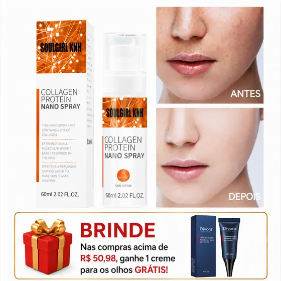 Anti-Rugas Spray Colágeno Remoção Envelhecimento F irm Clareamento Iluminar Hidratante Cuidados 60ml
