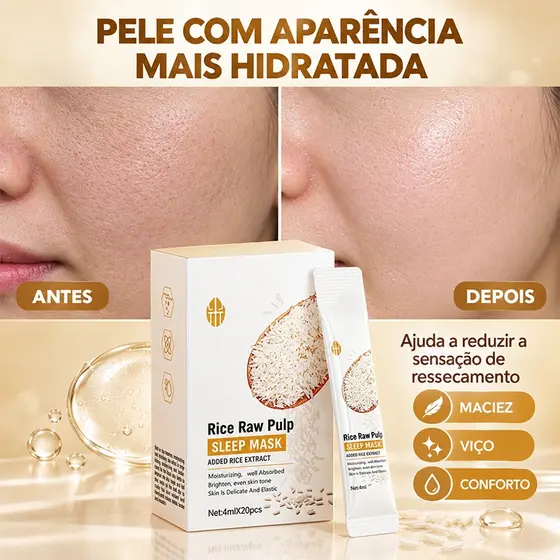 1/510/20pcs BIOAOUA Máscara Facial De Polpa Bruta De Arroz Para O Sono Hidratar Clareamento Brilhante 4ml/pcs