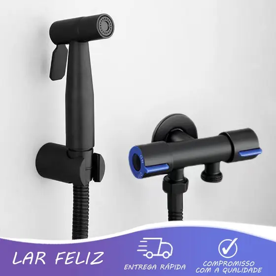 Ducha Higiênica Com Registro Torneira Dupla  Escovado Banheiro Lavabo