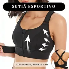 Topo De Suporte Alto/tops Esportivos De Sutiã/Impacto ; Colete Frontal De Ioga Crop Com Zíper Mais Alça De Ombro Ajustáv
