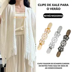 Broche Clipe para Xale, Cachecol e Suéter - Bico de Pato Antiderrapante, Acessório de Malha Estilo Europeu Americano Ret