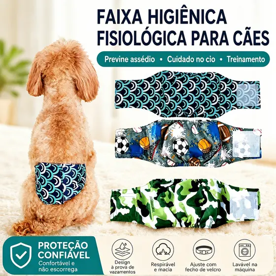 Fralda Para Barriga De Cachorro Masculina , Ecológica Reutilizável E Lavável Animais De Estimação