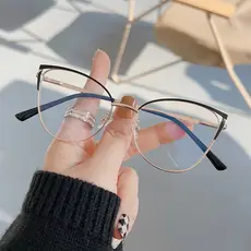 1pcs Óculos De Sol De Metal Olho De Gato Feminino Elegante Com Bloqueio De Luz Azul