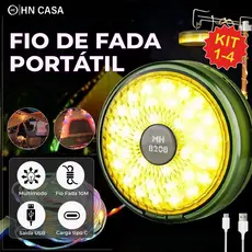Pisca-Pisca Portátil Super Led RGB Luminária Recarregável c/ USB Fio de Fada Arandela Parede Externos e Internos