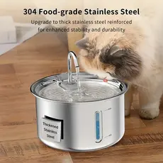 Aço Inoxidável Fonte para Gatos com Filtro 3L Dispensador de água para Cães Bebedouro Gato Automático Super Silencioso