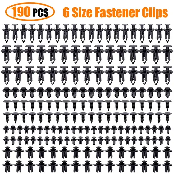 190pcs 6 Tamanhos Clip de Fixação de Peças para Carros Kit de Fixação de Plástico Pára-choques Híbridos M1