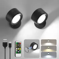 2pcs Lâmpada De Parede Sem fio Com Imã Luz de Leitura LED Moderna Luminaria de Dimmer Alimentada por USB