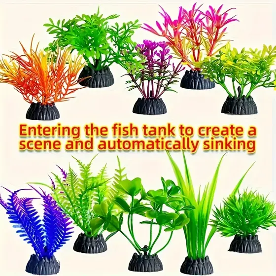 10 Planta Artificial decoração para aquário