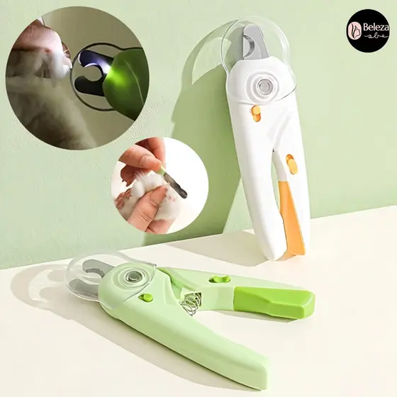 Cortador de unhas de cães e gatos, kit com alicate luminoso e lixa básica