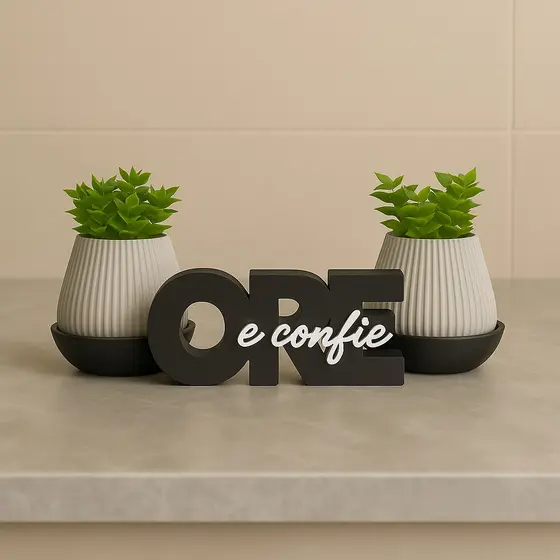 Vaso Decorativo com Palavra Ore e confie super resistente, alta qualidade Decoração BIG Bricks