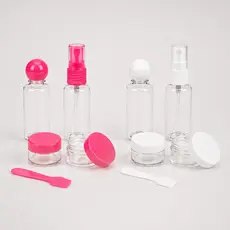 Kit Frascos Para Viagem 5 Peças Porta Cosméticos Shampoo Creme Organizador Necessaire