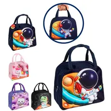 Lancheira Bolsa Térmica Astronauta/Gatinha/Dinossauro/Unicornio 4.8L 12x23x25 Escola Praia Passeio