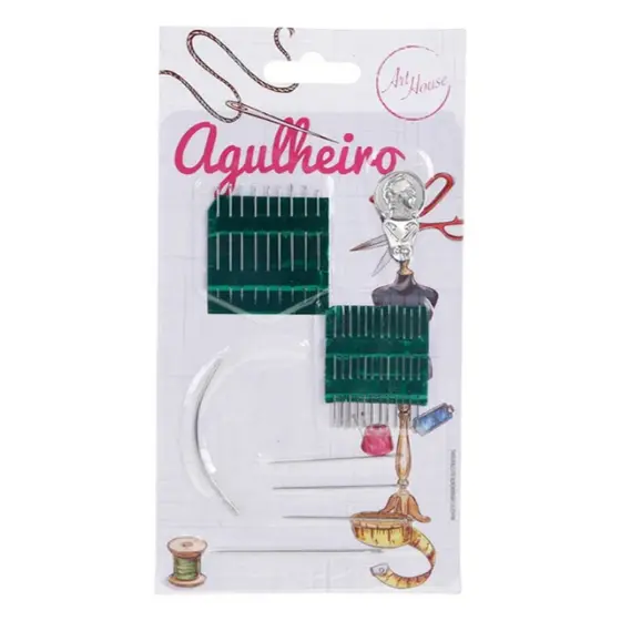 Agulheiro Profissional 27 Pecas Costura Com Agulhas Variadas Estojo Pratico Reparos Roupas Artesanato