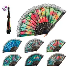 Leque de Tecido Elegante com Detalhes Refinados e Design Sofisticado para Presente ou Decoração