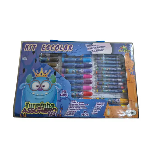Maleta Escolar 94 Pecas Material Completo Infantil Desenho Pintura Lapis Canetinhas Estojo Portatil Criancas