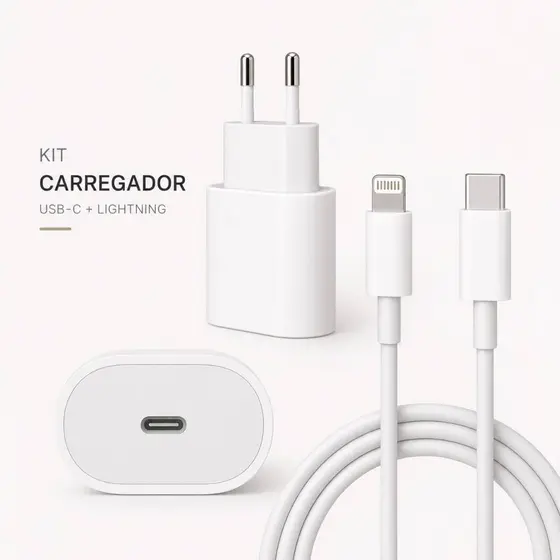 Kit Carregador Turbo 35w Lightning Carregamento Rápido 1M