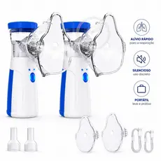2 Nebulizador Portátil Silencioso Automático Ultrassônico Uso Diário Compacto  para Adulto e Criança