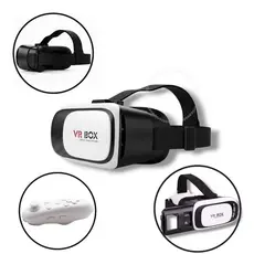 Óculos VR Box 2.0 Realidade + Controle Bluetooth para Celular Inteligente Todos Celulares Virtual 3D