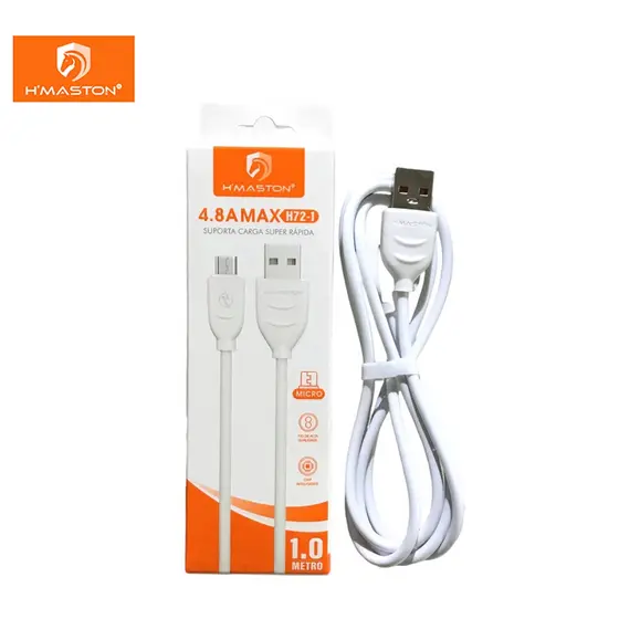 Cabo Usb Tipo c V8 Lightning 4,8A Cabo de Celular Carga Rápida H'maston Cabo de Carregador H72