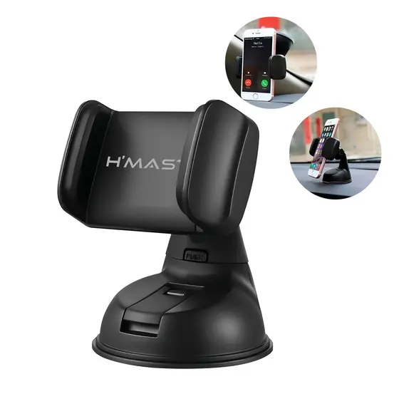 Suporte para Carro para Celular Gruda Painel e Para-brisa Suporte Celular Carro Ventosa Preto CJ-10