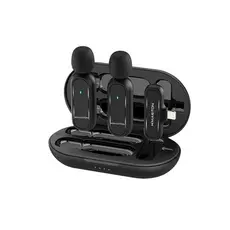 Microfone Lapela Sem Fio Duplo MK07/08 H‘Maston Microfone de Prender 2 em 1 para Lightning Tipo c