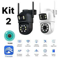 Kit 1-2 Câmera Dome IP Wireless PTZ de Dupla Lente Detecção de Humanos com IA Segurança Residencial