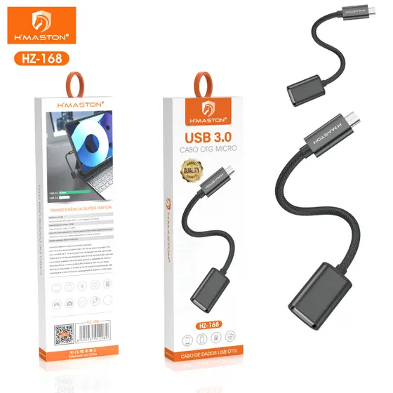 Cabo OTG Adaptador Tipo-C V8 USB 3.0 Pendrive para Celular Tablet Câmera e outros universais