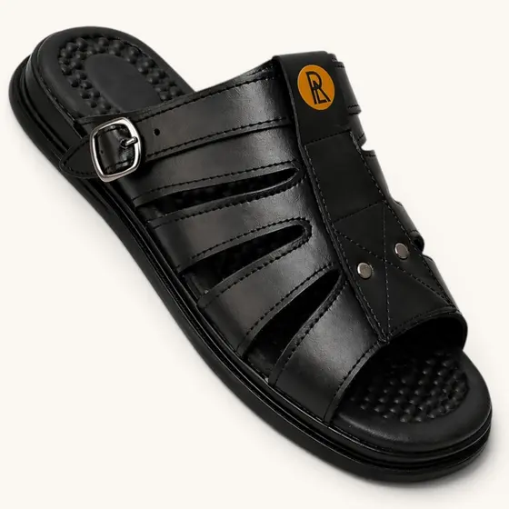 Sandália Franciscana Anti Stress Chinelo Masculino Couro Legítimo