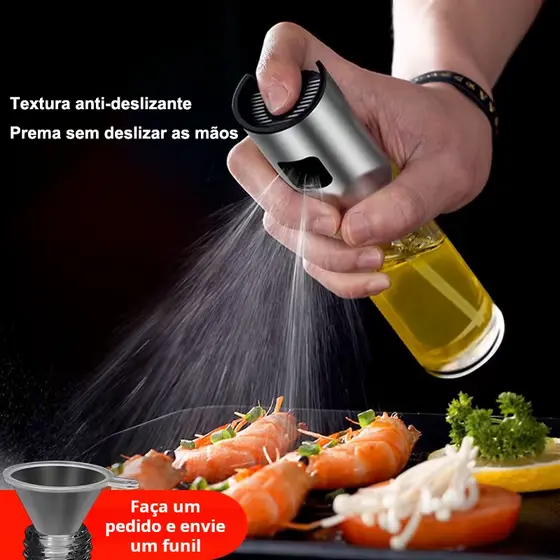 Pulverizador Azeite Vinagre Spray 100ml garrafa de spray de vidro de aço inoxidável cozinha salada