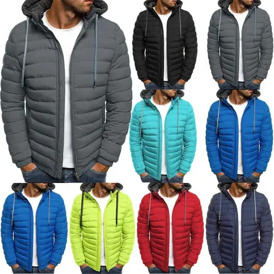 Jaqueta Masculina Com Capuz De Pato Ganso Embalável Leve Puffer Casaco Quente Vencedor