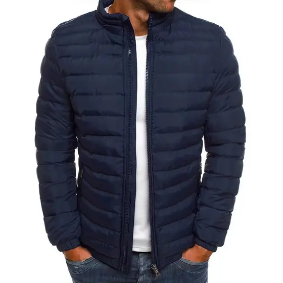 Jaqueta Masculina Puffer Quente Grosso Acolchoado Casaco Casual Leve Algodão Inverno