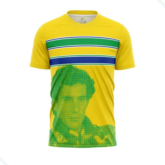 CAMISA CASUAL F1 SENNA RETRO BRASIL ACADEMIA CAMINHADA CONFORT UV 50+