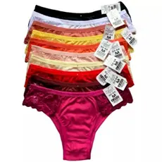 Kit Com 10 Calcinhas Femininas Renda na lateral Microfibra Premium modelo adulto feminina