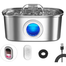 Aço Inoxidável Fonte para Gatos com Filtro 3.2L Dispensador de água para Cães Bebedouro Gato Automático Super Silencioso