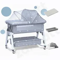 Berço Portátil com Balanço, Altura Ajustável e Mosquiteiro – Sono Aconchegante para seu Bebê P18