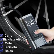 Mini Compressor de Ar Portátil 4 em 1 sem Fio para Pneus de Carro, Moto e Bicicleta -M6